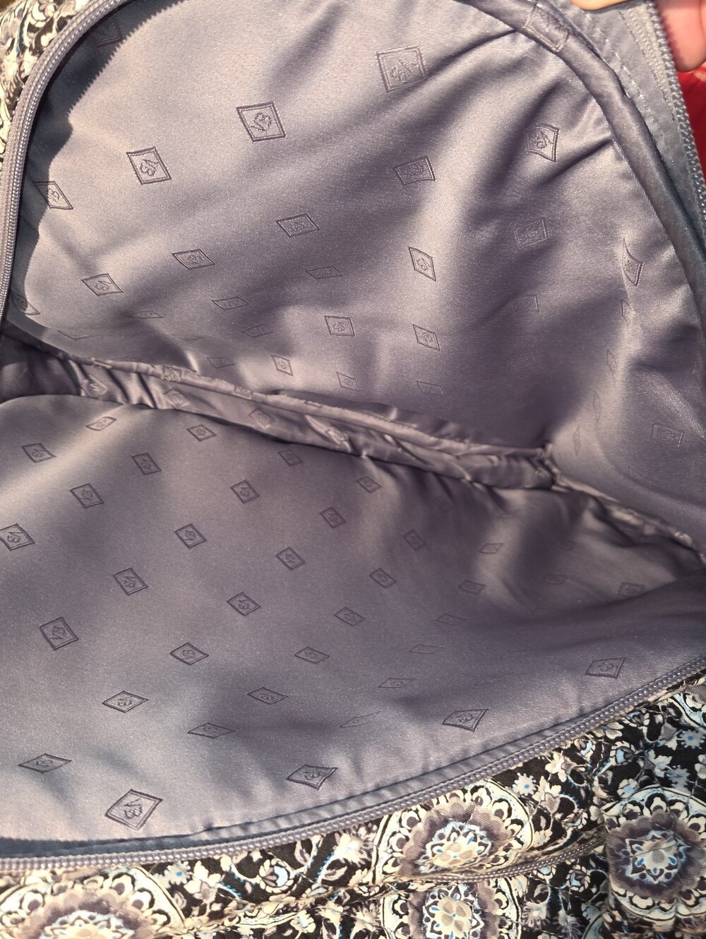 Vera Bradley Iconic Campus Backpack - Charcoal Medallion Quilted Cotton Laptop - Picture 9 of 14